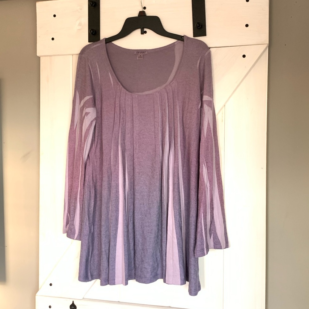 Women’s DB Sport Bohemians Purple Flowy Tunic Sweater Flared Sleeves Medium - Picture 3 of 11